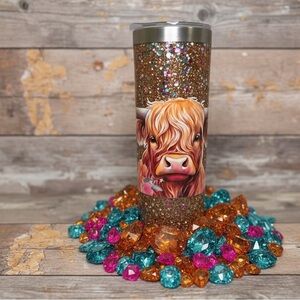 Sparkling Cow Tumbler - Brown and Silver